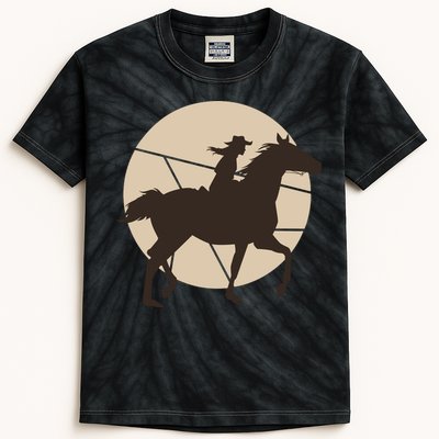 Girl Horse Rider Kids Tie-Dye T-Shirt