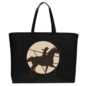 Girl Horse Rider Cotton Canvas Jumbo Tote