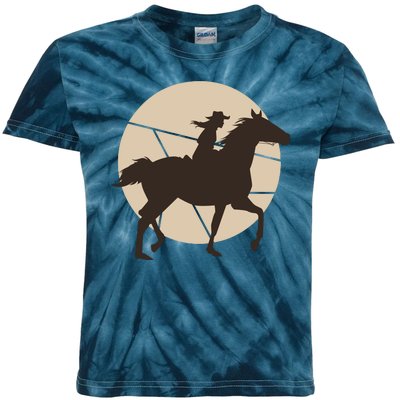 Girl Horse Rider Kids Tie-Dye T-Shirt