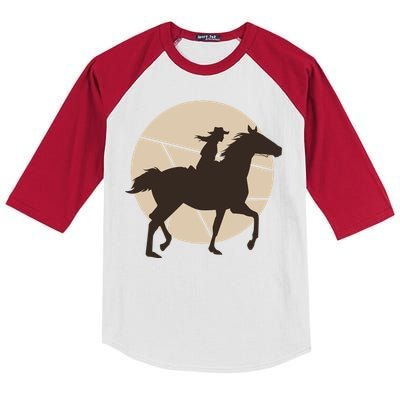 Girl Horse Rider Kids Colorblock Raglan Jersey