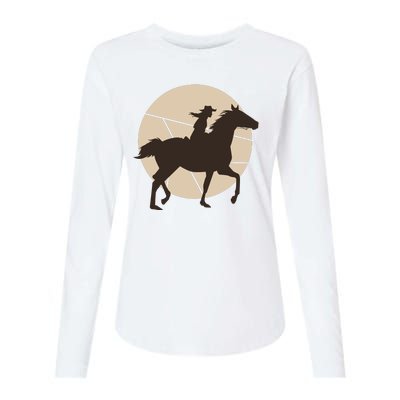 Girl Horse Rider Womens Cotton Relaxed Long Sleeve T-Shirt