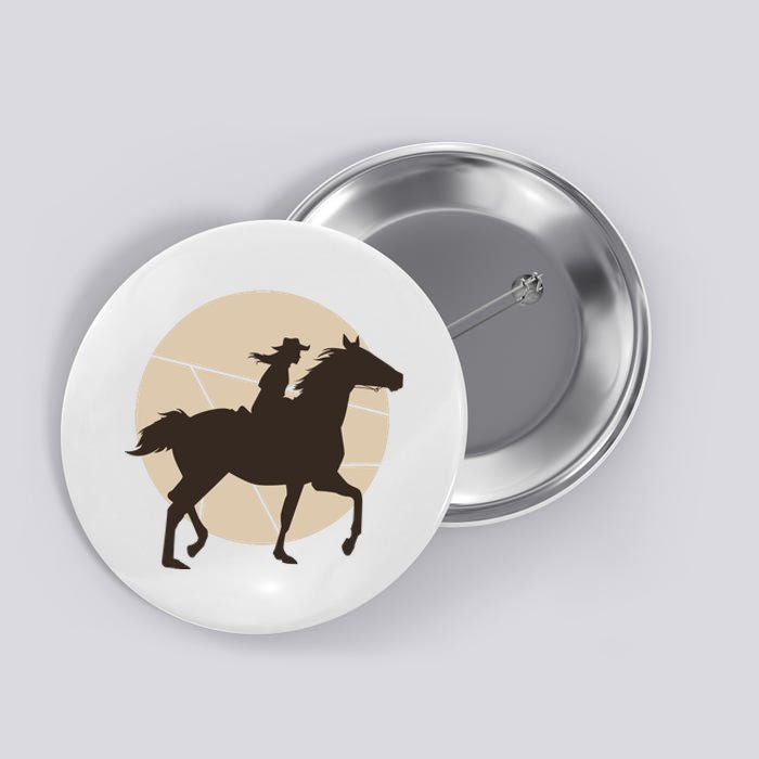 Girl Horse Rider Button