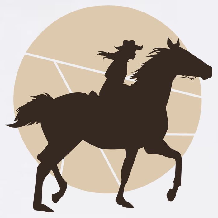 Girl Horse Rider Button
