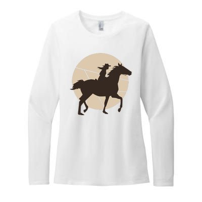 Girl Horse Rider Womens CVC Long Sleeve Shirt