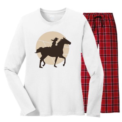 Girl Horse Rider Women's Long Sleeve Flannel Pajama Set 