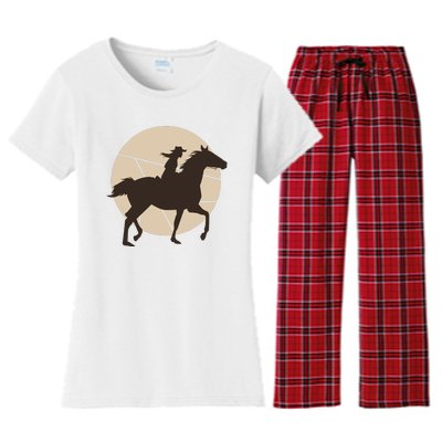 Girl Horse Rider Women's Flannel Pajama Set