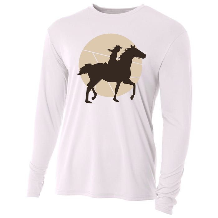 Girl Horse Rider Cooling Performance Long Sleeve Crew