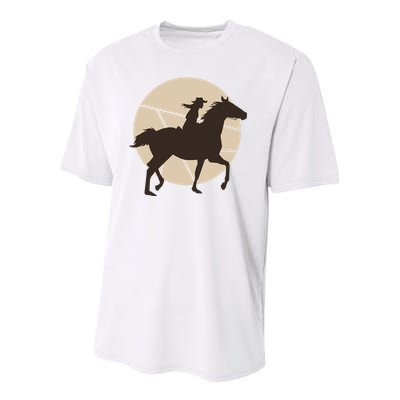 Girl Horse Rider Youth Performance Sprint T-Shirt