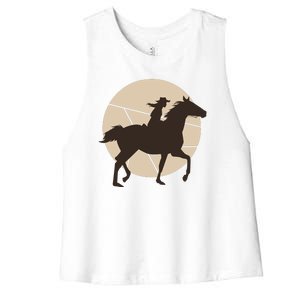 Girl Horse Rider Women's Racerback Cropped Tank