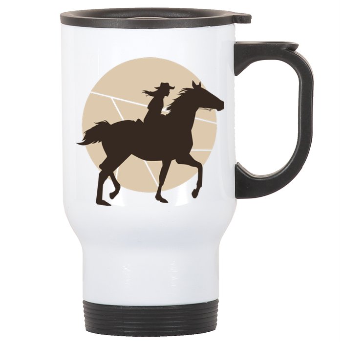 Girl Horse Rider Stainless Steel Travel Mug