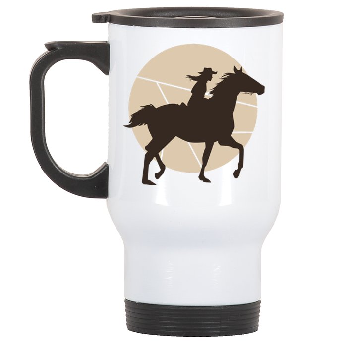 Girl Horse Rider Stainless Steel Travel Mug