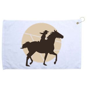 Girl Horse Rider Grommeted Golf Towel