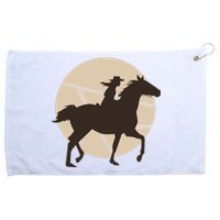 Girl Horse Rider Grommeted Golf Towel