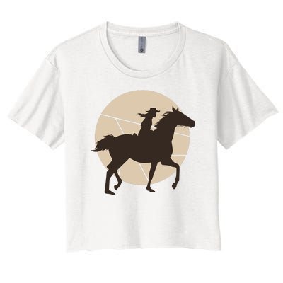 Girl Horse Rider Women's Crop Top Tee