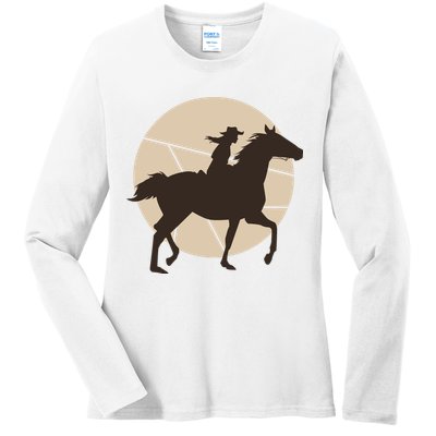 Girl Horse Rider Ladies Long Sleeve Shirt