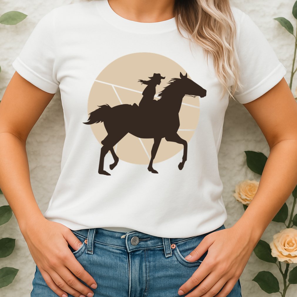 Girl Horse Rider Womens T-Shirt