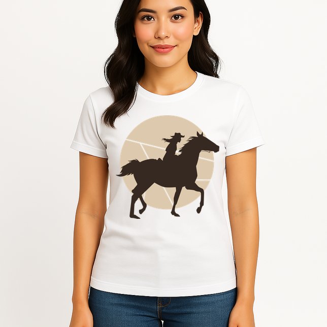 Girl Horse Rider Womens T-Shirt