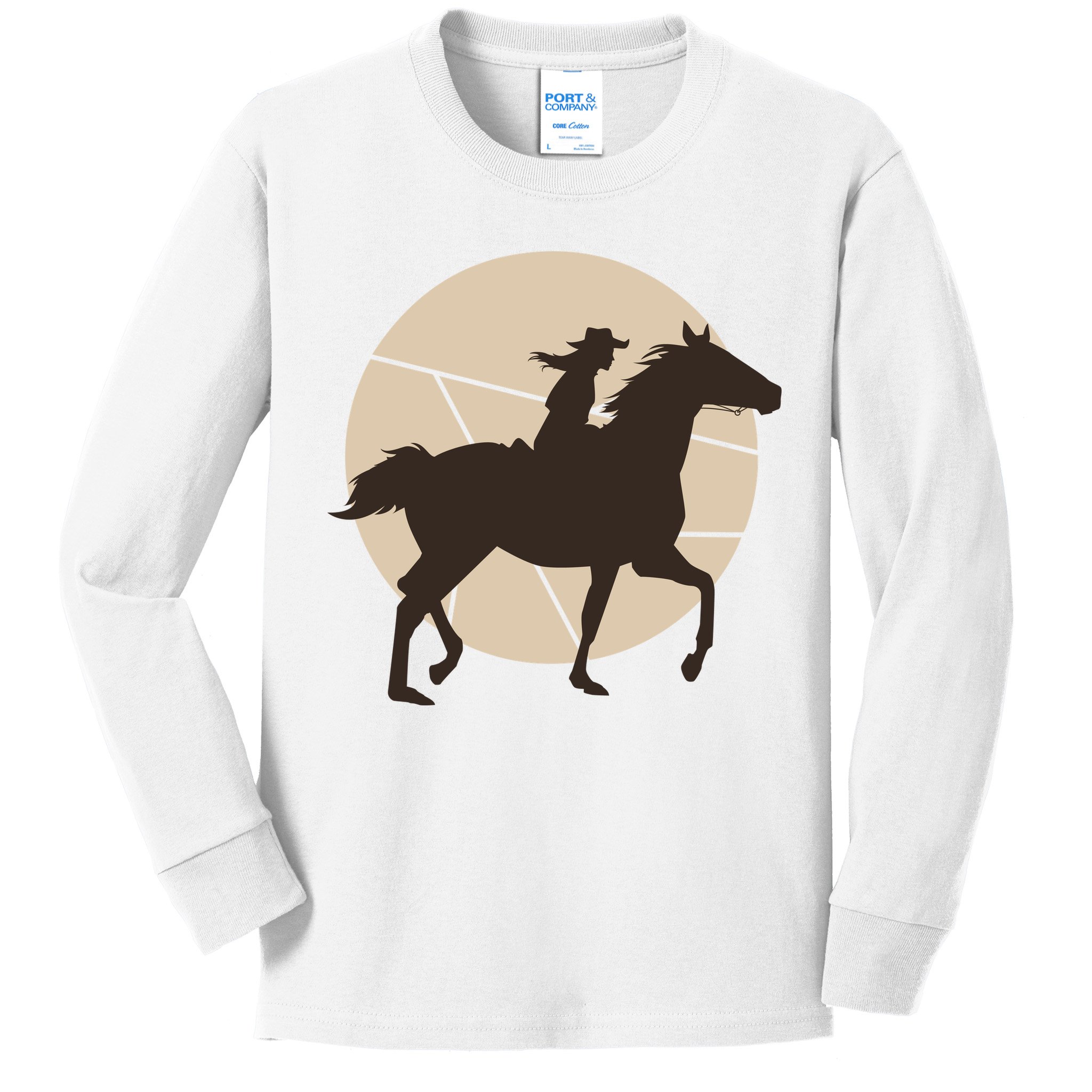 Girl Horse Rider Kids Long Sleeve Shirt
