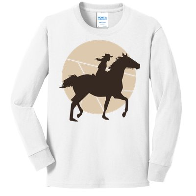 Girl Horse Rider Kids Long Sleeve Shirt