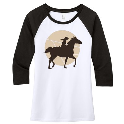 Girl Horse Rider Women's Tri-Blend 3/4-Sleeve Raglan Shirt