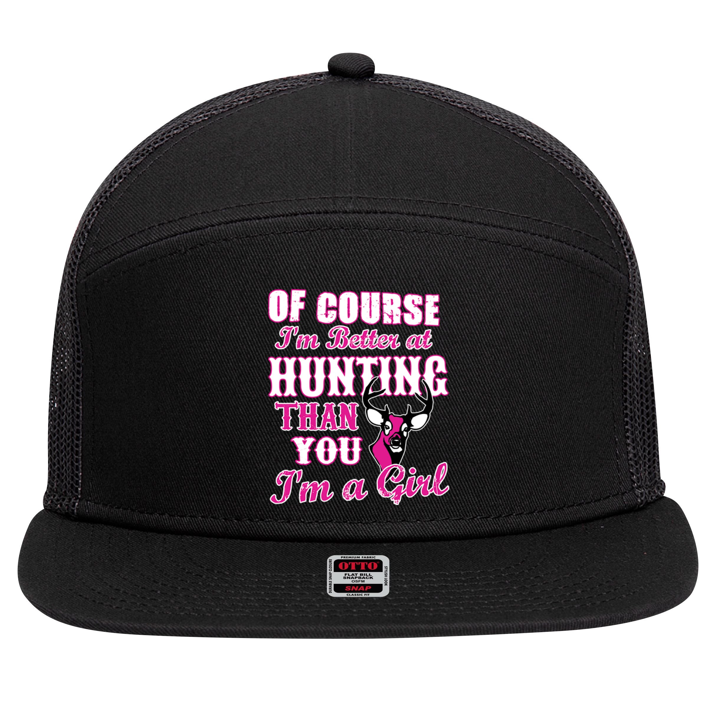 Girl Hunting 7 Panel Mesh Trucker Snapback Hat
