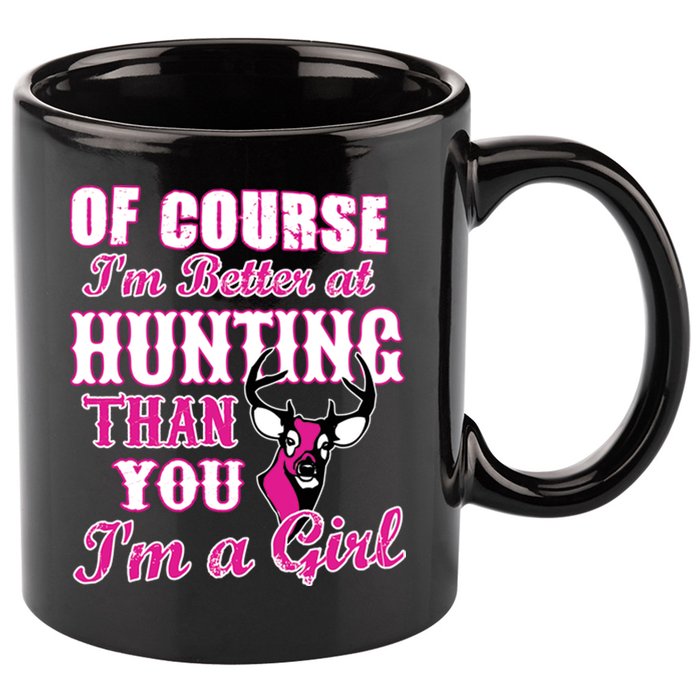 Girl Hunting 11oz C Handle Ceramic Mug
