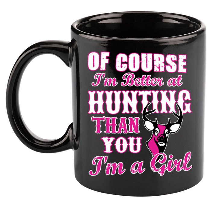 Girl Hunting 11oz C Handle Ceramic Mug