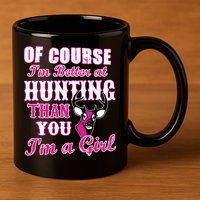Girl Hunting 11oz C Handle Ceramic Mug