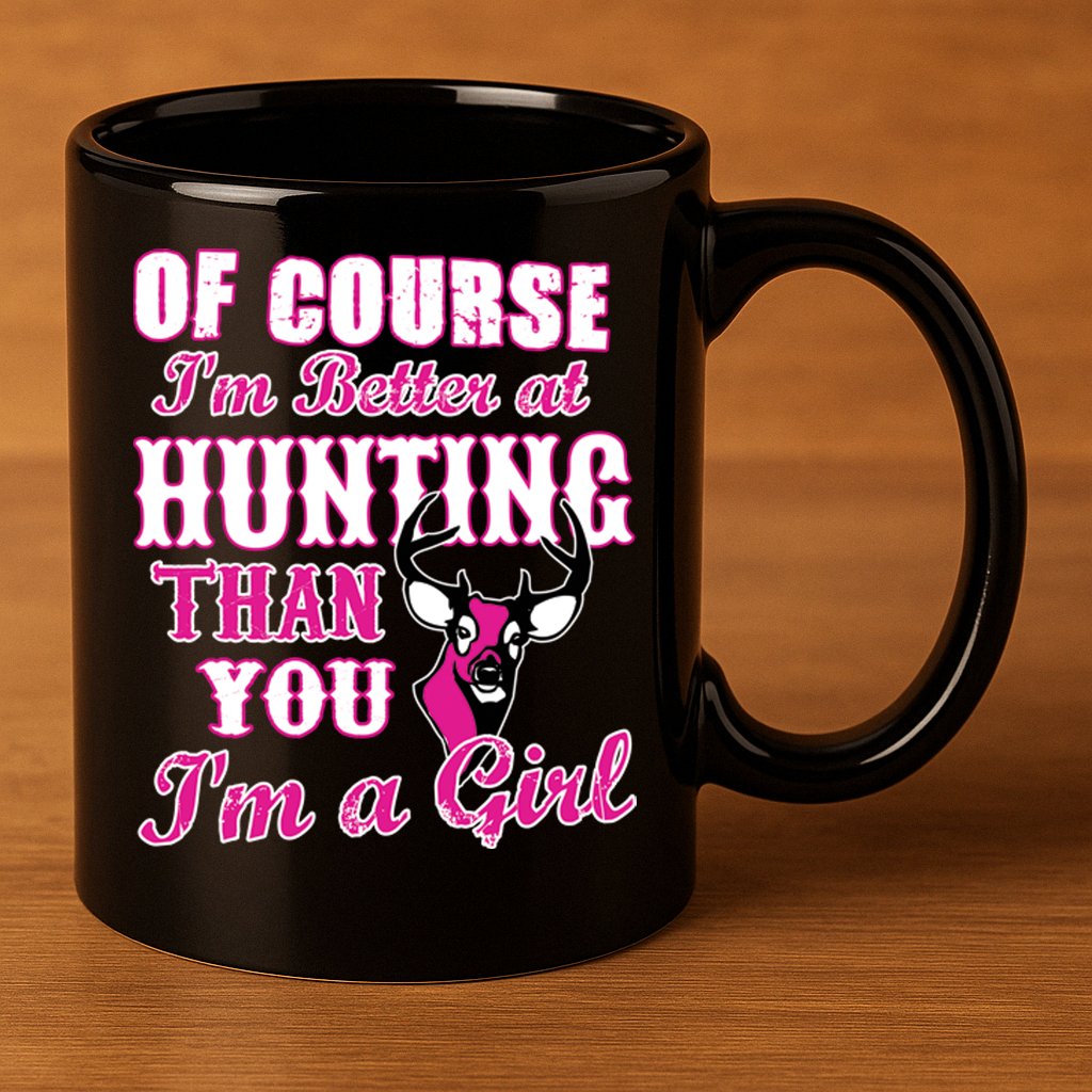 Girl Hunting 11oz C Handle Ceramic Mug