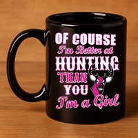 Girl Hunting 11oz C Handle Ceramic Mug