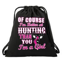 Girl Hunting Drawstring Bag