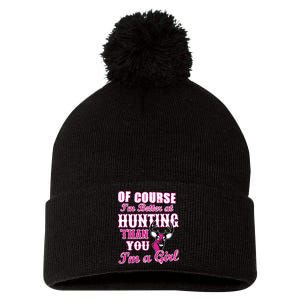 Girl Hunting Pom Pom 12in Knit Beanie