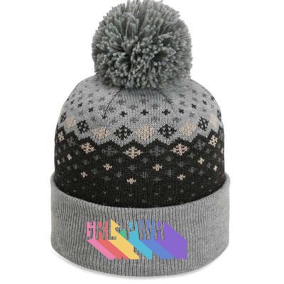 Girl Power Colorful The Baniff Cuffed Pom Beanie