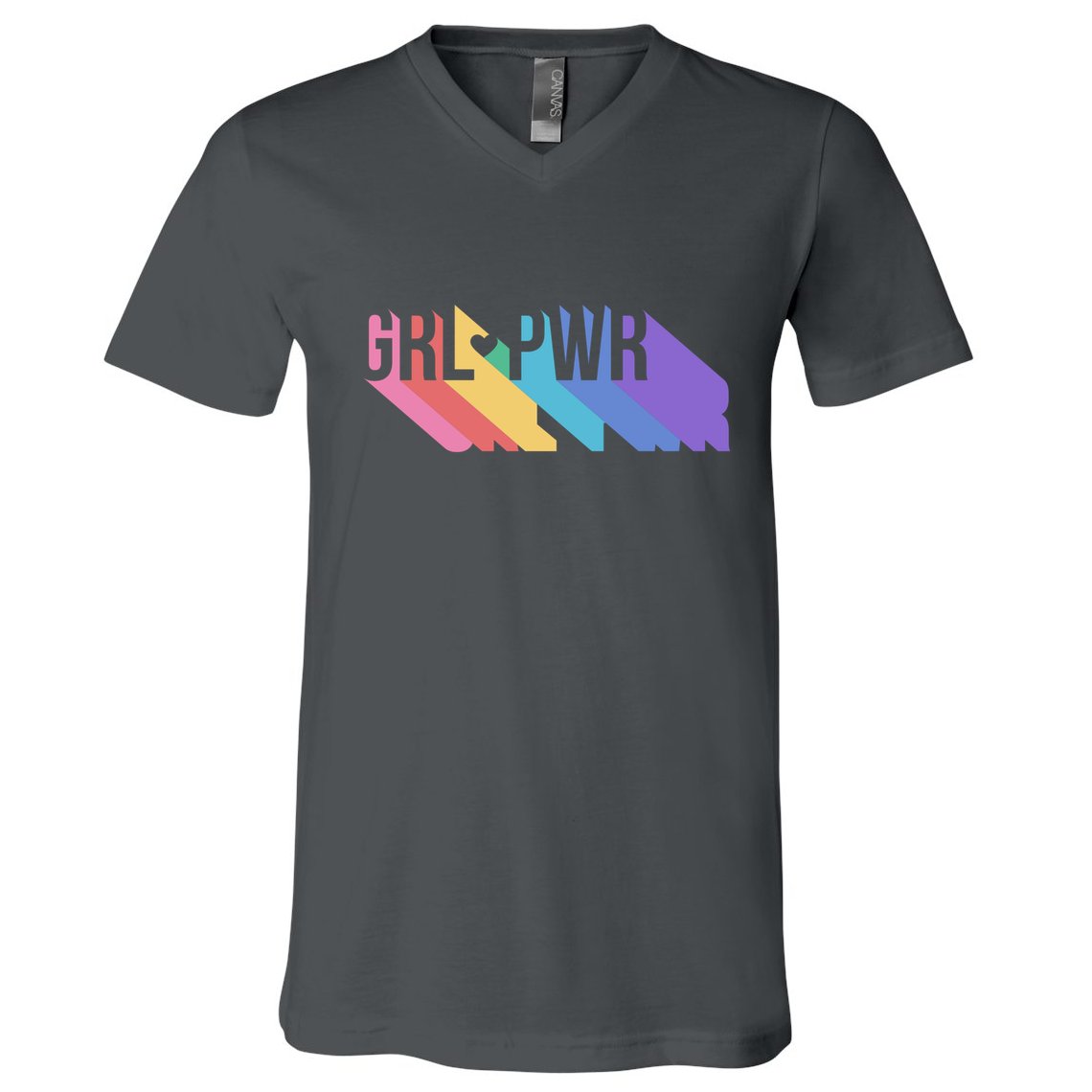 Girl Power Colorful V-Neck T-Shirt