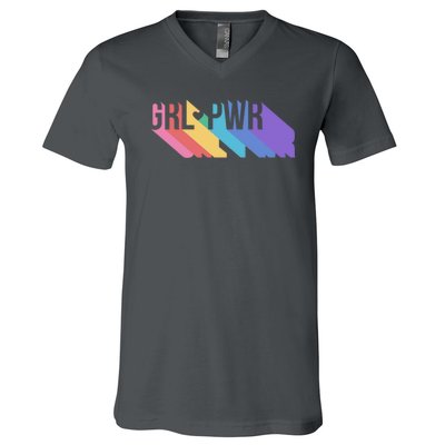 Girl Power Colorful V-Neck T-Shirt