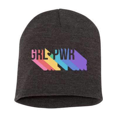 Girl Power Colorful Short Acrylic Beanie