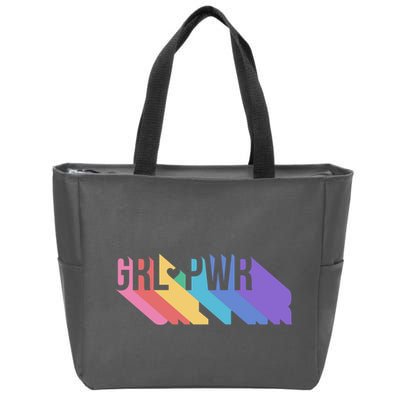 Girl Power Colorful Zip Tote Bag