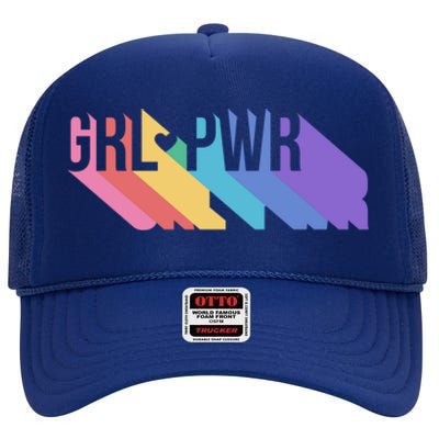 Girl Power Colorful High Crown Mesh Back Trucker Hat