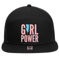 Girl Power Lightning Bolt 7 Panel Mesh Trucker Snapback Hat