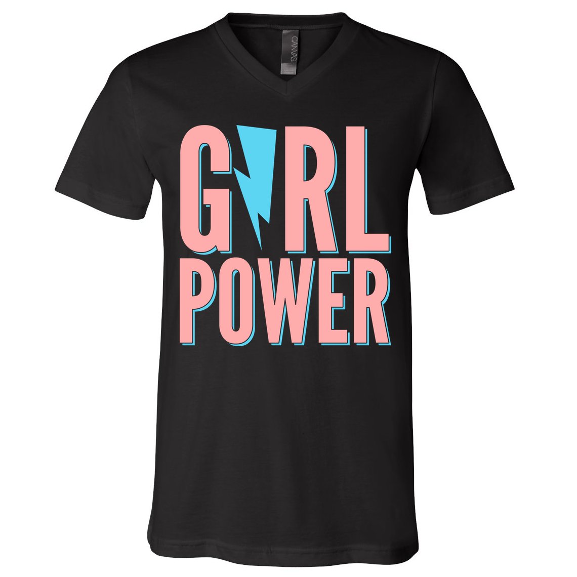 Girl Power Lightning Bolt V-Neck T-Shirt