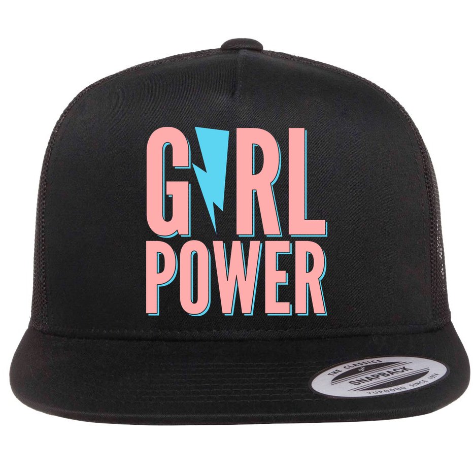 Girl Power Lightning Bolt Flat Bill Trucker Hat