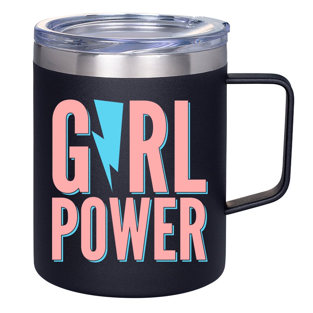 Girl Power Lightning Bolt 12oz Stainless Steel Coffee Mug