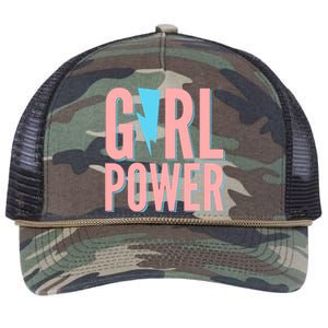 Girl Power Lightning Bolt Retro Rope Trucker Hat Cap