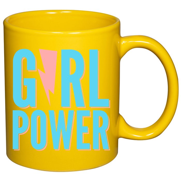 Girl Power Lightning Bolt 11oz C Handle Ceramic Mug