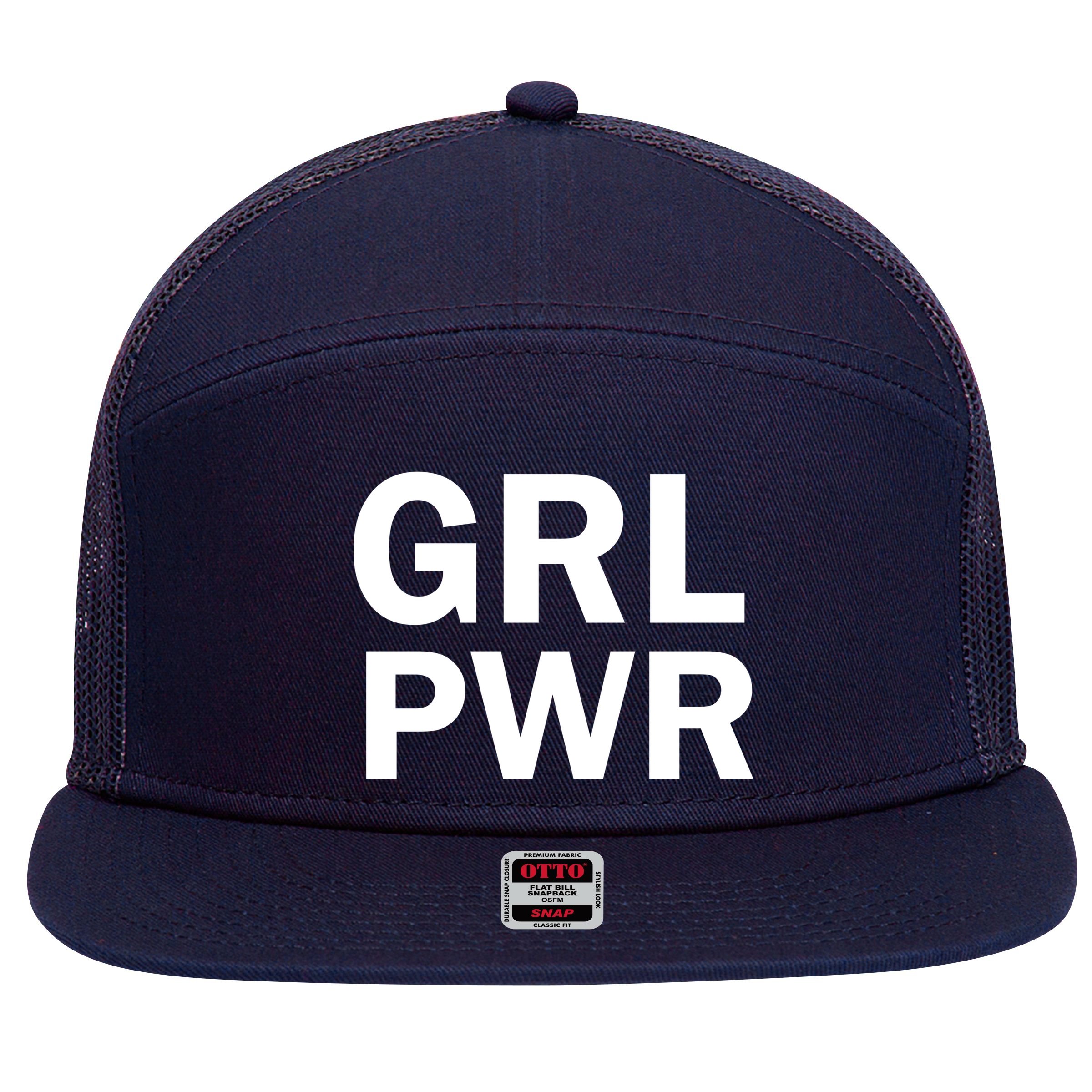 Girl Power Logo 7 Panel Mesh Trucker Snapback Hat