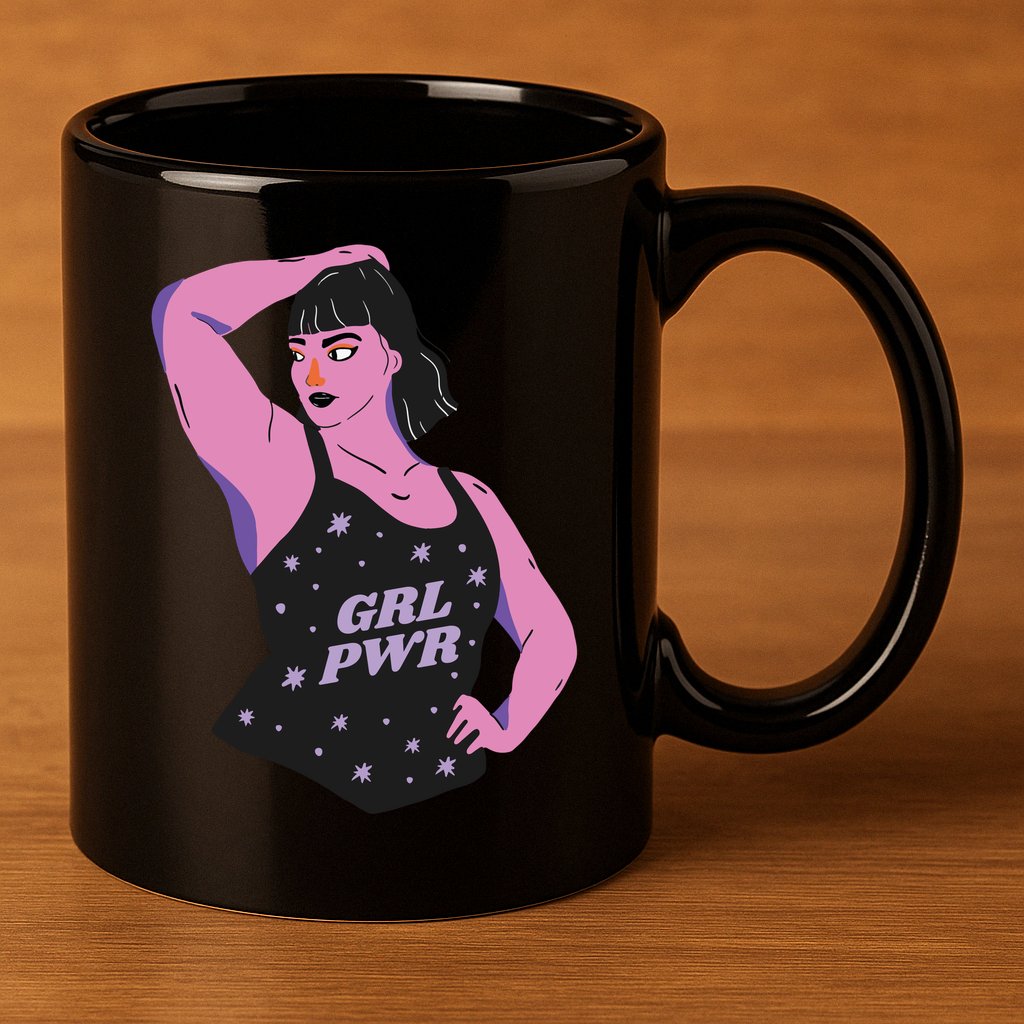 Girl Power Model 11oz C Handle Ceramic Mug