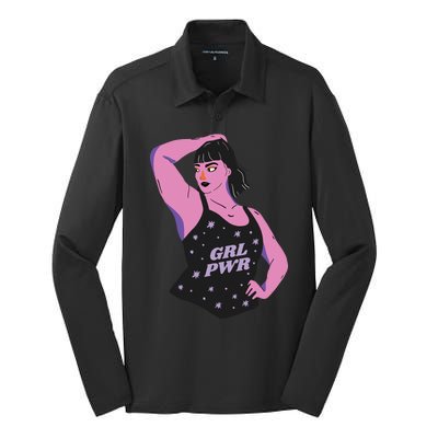 Girl Power Model Silk Touch Performance Long Sleeve Polo