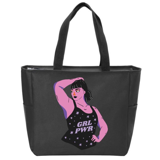 Girl Power Model Zip Tote Bag