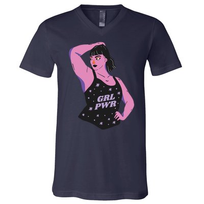 Girl Power Model V-Neck T-Shirt