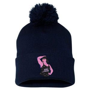 Girl Power Model Pom Pom 12in Knit Beanie